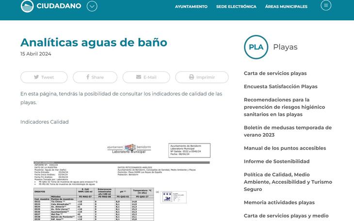 Analíticas agua de baño